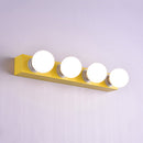 GobekUsa Macaron Style Metallic Vanity Light Fixture - Pink/Yellow - 3/4 Lights for Bedroom Wall Lighting