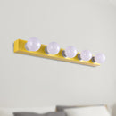 GobekUsa Macaron Style Metallic Vanity Light Fixture - Pink/Yellow - 3/4 Lights for Bedroom Wall Lighting