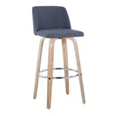 Toriano - Contemporary Fixed Height Barstool With Swivel & Round Footrest (Set of 2) by HouseOfZazla