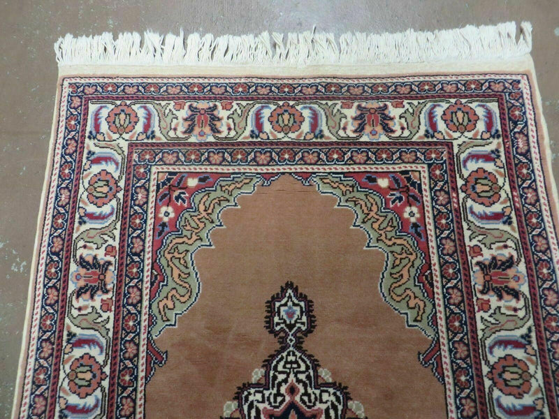3' X 4' Vintage Handmade Turkish Kayseri Wool Cotton Rug Carpet Camel Hair Nice