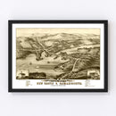 Vintage Map of New Castle & Damariscotta, Maine 1878