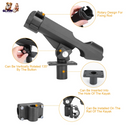 Boat Fishing Pole Rod Holder 360¡ Rotatable Kayak Side Rail Mount Adjustable Folding Rod Holder w/ Large Clamp