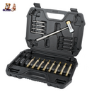 19Pcs Hammer Punch Set Drift Pin Punch Kit w/ Brass Chromium Plastic Punches for Gunsmithing Maintenance Armorers Watch Jewelry Craft w/ Portable Stor