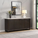 Edwyn - Server With Marble Top - Natural Marble Top & Espresso Finish by Unique Piece Furniture
