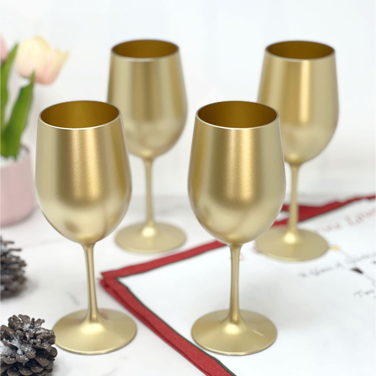 Leadingware Metallic Plastic Wine Glasses (Set of 4), photo 4 of 13