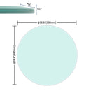 Round Tempered Glass Table Top Clear Glass, Thick Beveled Polished Edge - Black by HouseOfZazla