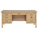 Vermes 66-inch 7-drawer Computer Desk with Power Outlet Light Ash