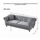 Chesterfield 3 And 2 Seater Upholstery Sofa With Roll Armrest & Nailhead Fabric Couch by HouseOfZazla