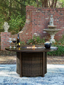 Monterey Point - Round Fire Pit Table - Dark Brown by Unique Piece Furniture