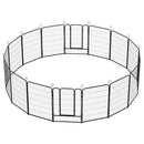 Dog Playpen, 16 Panels Pet Exercise Pen Indoor / Outdoor Fence With Anti Skid Base - Black by HouseOfZazla