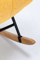 Rocking Chair Nursery, Teddy Upholstered Glider Rocker With High Backrest, Reading Chair Modern Rocking Accent Chairs Glider Recliner For Living Room - Yellow by HouseOfZazla
