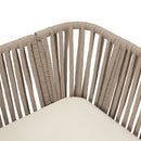 Acacia Wood Outdoor Corner Chair with Rope Back & Weather-Resistant Cushion by HouseOfZazla