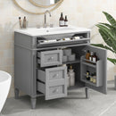 Bathroom Vanity With Top Sink, Storage Cabinet With 2 Drawers, Tip Out Drawer by Unique Piece Furniture