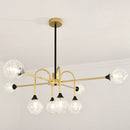 GobekUsa Modo Glass Suspension Light - Nordic 8-Head Chandelier in Gold Finish for Dining Room
