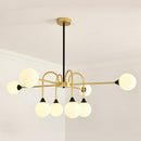 GobekUsa Modo Glass Suspension Light - Nordic 8-Head Chandelier in Gold Finish for Dining Room