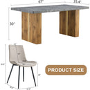 Table and chair set.Cozy Modern MDF Dining Set -67'x35.4' with 4 Gray  Artificial Leather Chairs With Curved Widened Cushion Design.Suitable for restaurants, kitchens, dining rooms,etc.