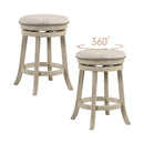 24/26 Inches Swivel Bar Stools Set of 2 wth Wooden Frame by DirectDeals