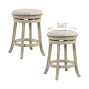 24/26 Inches Swivel Bar Stools Set of 2 wth Wooden Frame by LJGDeals