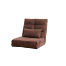 Modern Triple Fold Down Metal Frame Sofa Bed With 5 Reclining Positions And Pillow - Adjustable Upholstered Floor Couch For Gaming Or Guest Room - Brown by HouseOfZazla