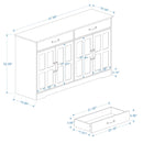 47.95" Farmhouse Buffet Cabinet Storage Sideboard with 2 Drawers and 4 Doors for Dining Living Room Kitchen Cupboard-White