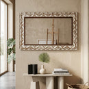29.13"×47.24" Rectangular Carved Leaf Wall Mirror