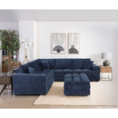 Azure - 6 Piece Upholstered Modular Sectional Sofa - Blue by HouseOfZazla