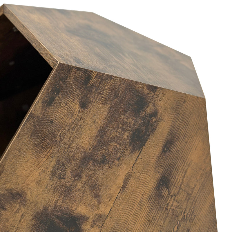25.98" Shaped Modern Pet Furniture Cat Kennel Side Table MDF Multi-Purpose Furniture Antique Wood Color