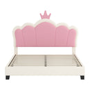 Upholstered Princess Platform Bed With Crown Headboard