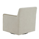 Tolland - Swivel Accent Chair With Antique Brass Nailhead Trim - Beige by HouseOfZazla