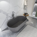 63 Inch Solid Surface Oval Shape Freestanding Bathtub