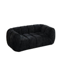 Quilted Cloud Sofa With Rounded Armrests And Piano Key Backrest Design by HouseOfZazla
