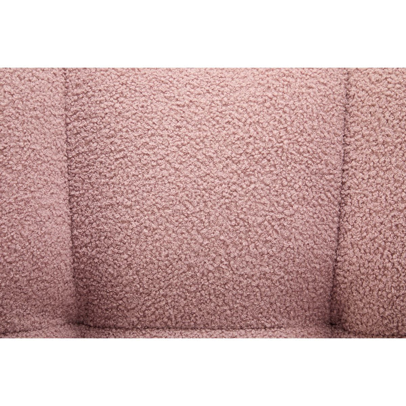 Modern Nursery Rocking Chair Upholstered Glider Chair with High Backrest Rocker Accent Armchair with Solid Wood Legs for Nursery Bedroom Living Room Teddy(Pink)