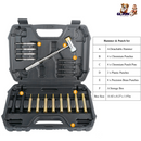 19Pcs Hammer Punch Set Drift Pin Punch Kit w/ Brass Chromium Plastic Punches for Gunsmithing Maintenance Armorers Watch Jewelry Craft w/ Portable Stor