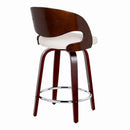 Pino - Mid Century Modern Fixed Height Barstool With Swivel With Round Footrest (Set of 2) by HouseOfZazla