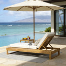 Teak Finish Acacia Wood Chaise Lounge with 4-Inch Cushion by HouseOfZazla