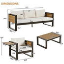 Aluminum Frame Large 4-Piece Outdoor Patio Furniture Set for 5 Person by HouseOfZazla