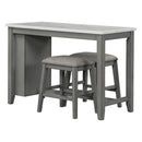 5-piece Counter Height Dining Table Set with Built-in Storage Shelves,Grey(OLD SKU W504S00143)