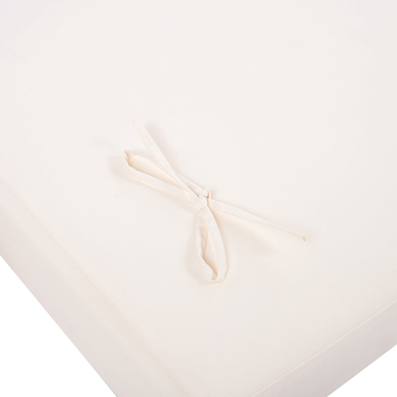 LOUNGE CHAISE SET, SPACE AVAILABLE ON ONE SIDE,ACACIA SOLID WOOD WITH LOUNGE CUSHION (CREAM & TRIPLE FOLD) - MATCHING DARK GREY VERSION AVAILABLE