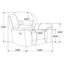 Sebring - Upholstered Glider Recliner Chair With Manual Recline And Smooth Gliding Motion - Gray by HouseOfZazla