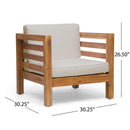 Outdoor Acacia Wood Patio Chair With Fabric Cushion by HouseOfZazla