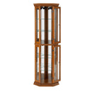Corner Curio Cabinet With Lights, Adjustable Tempered Glass Shelves, Mirrored Back, Display Cabinet (E26 Light Bulb Not Included) by HouseOfZazla