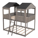 Bunk Bed With Roof, Window, Guardrail, Ladder by Unique Piece Furniture