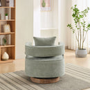 Swivel Accent Open Back Barrel Chair With Weathered Base by Unique Piece Furniture