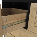 4 Drawers Rattan Cabinet,for Bedroom,Living Room,Dining Room,Hallways,Easy Assembly, Black