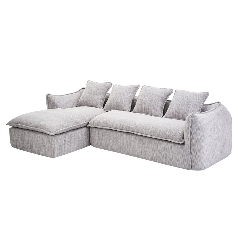 Walker Edison - Deep Seat Sofa 3 Seater for Living Room Oversized Comfy Sofa L-Shape Sofa Couch with Chaise Home Furniture Sleeper Sectional Sofa for Apartment, Office Left Hand Facing