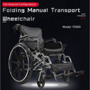 Lightweight Foldable Manual Wheelchair for Adults with Double Brakes by HouseOfZazla