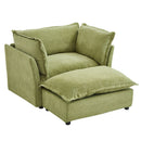 Modern Armchair Sofa With Movable Ottoman