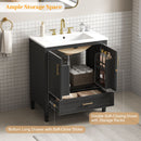 Elegant Fluted Bathroom Vanity With Sink, Soft Close Doors & Drawer by HouseOfZazla