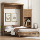 Queen Size Murphy Bed With Louvered Design And Multiple Storage Shelves - Wood by Unique Piece Furniture