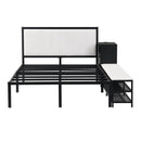 Platform Bed With 2 Tier Storage Shelves, Storage Cabinet by HouseOfZazla